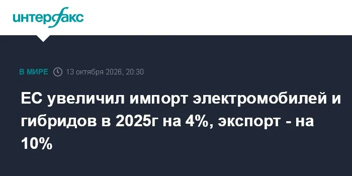 EU electric and hybrid car imports reached €45.1 billion in 2025