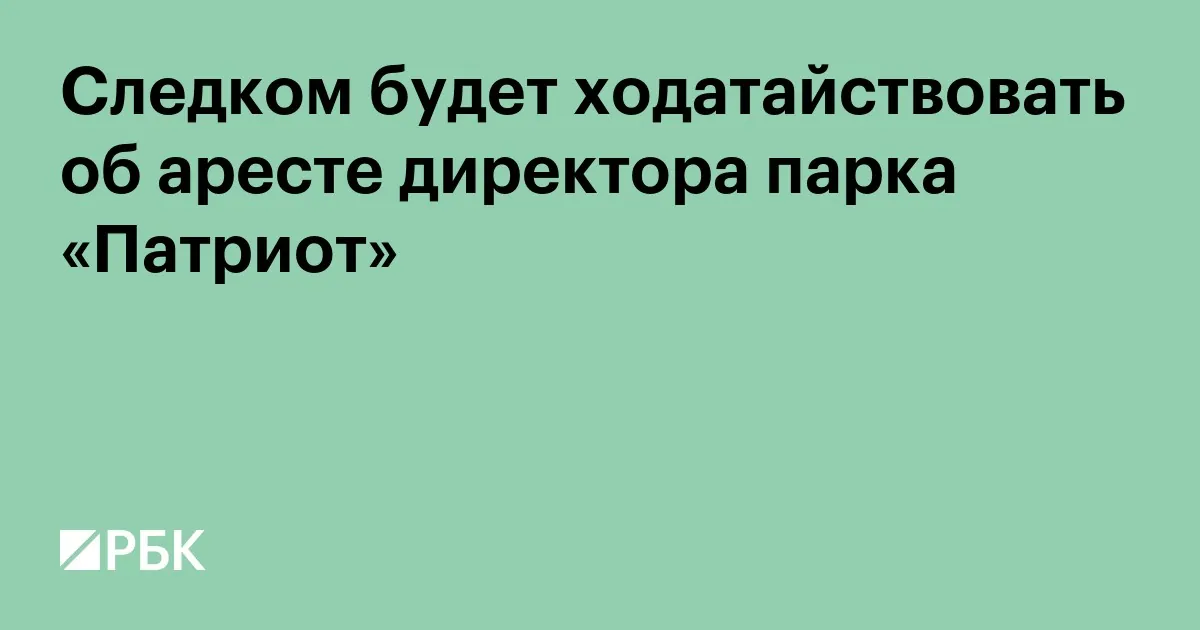Следствие попросит арестовать директора парка «Патриот» Игоря Васильева