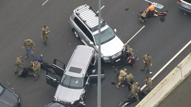 Six arrested after Melbourne home-invasion pursuit ends on freeway