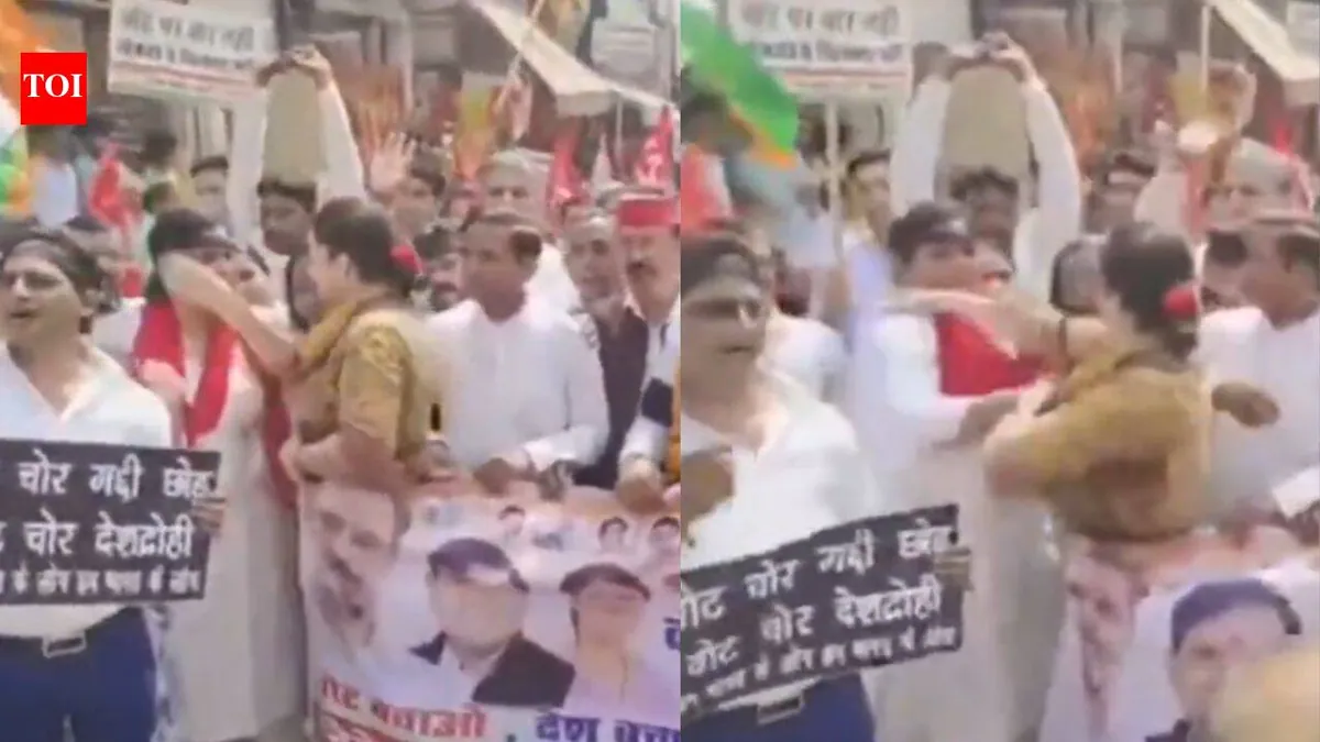 Две представительницы Congress подрались на акции в Faridabad