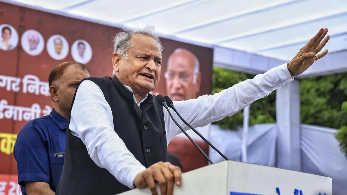 Ashok Gehlot criticises BJP response to Election Commission protests
