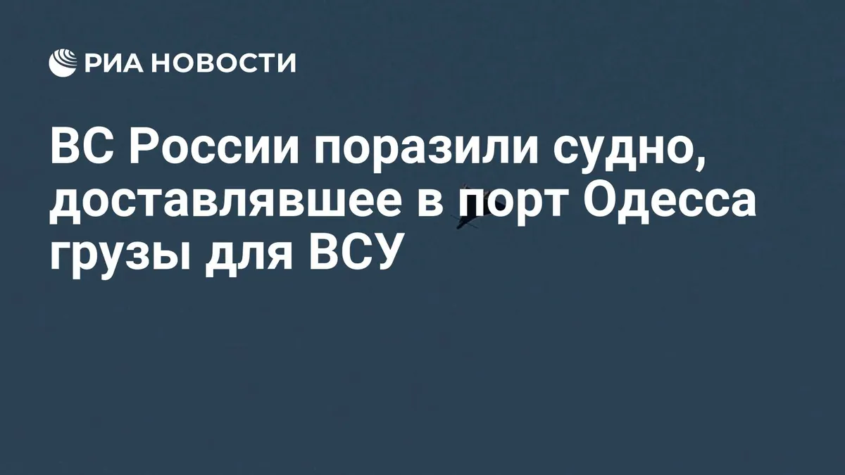 Минобороны России заявило об ударах по судну и предприятиям ВПК Украины