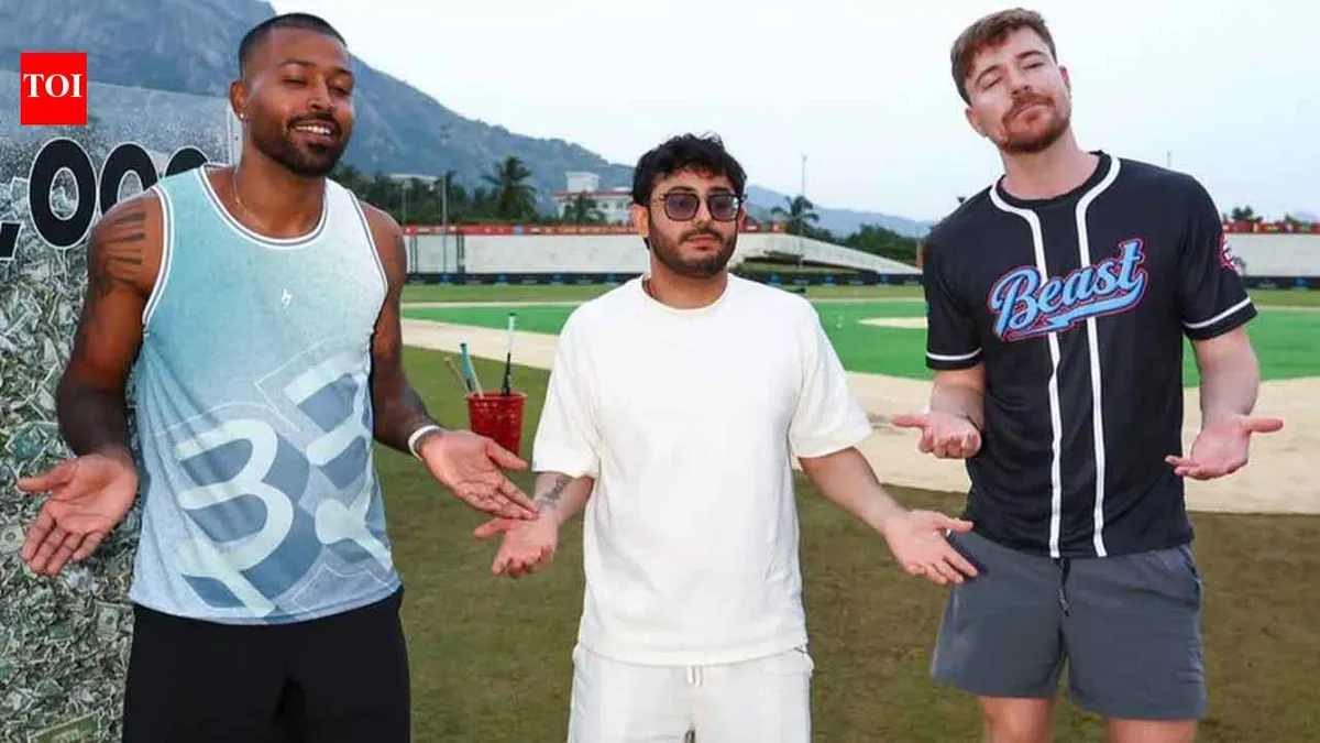 Hardik Pandya revives World Cup celebration with MrBeast and CarryMinati