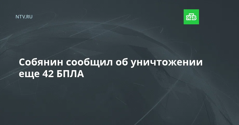 Собянин сообщил об уничтожении еще 42 беспилотников, летевших на Москву