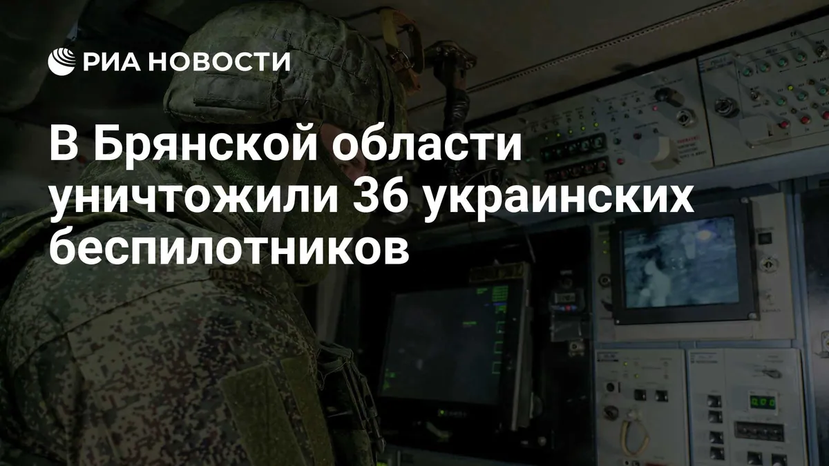 Bryansk governor reports 36 drones destroyed over the past day