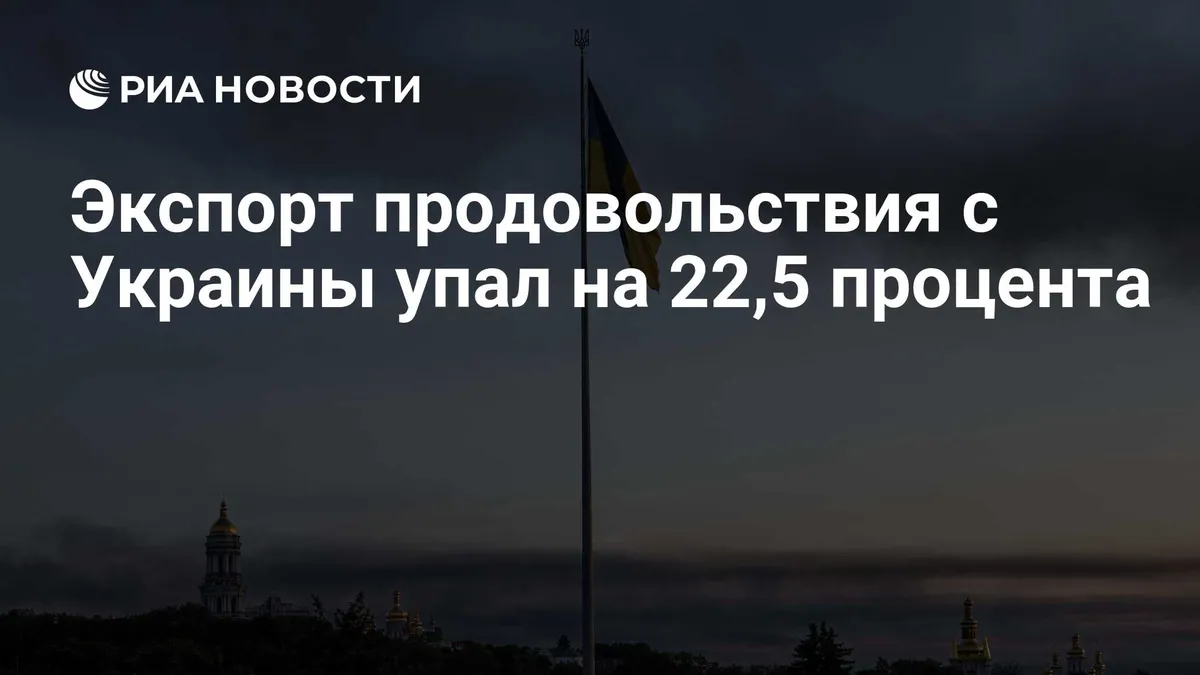 Экспорт продовольствия с Украины в августе снизился на 22,5%