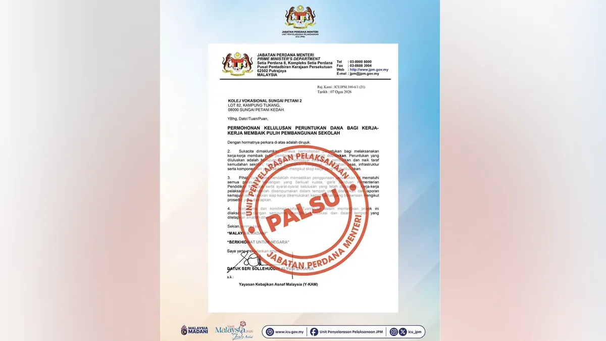 Malaysia’s PM Department unit warns of forged letter bearing director’s signature